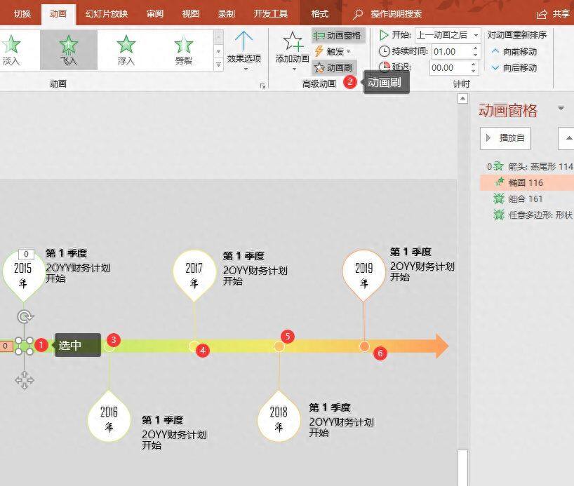 PPT小技巧：小线条制作高大上的公司流程大事件插图18