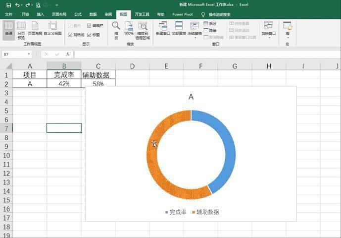 完成率适合用什么图表？首选百分比圆环图，简单直观让人一看就懂插图4