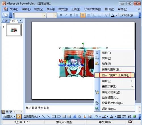 PowerPoint2003图片透明色的设置插图2