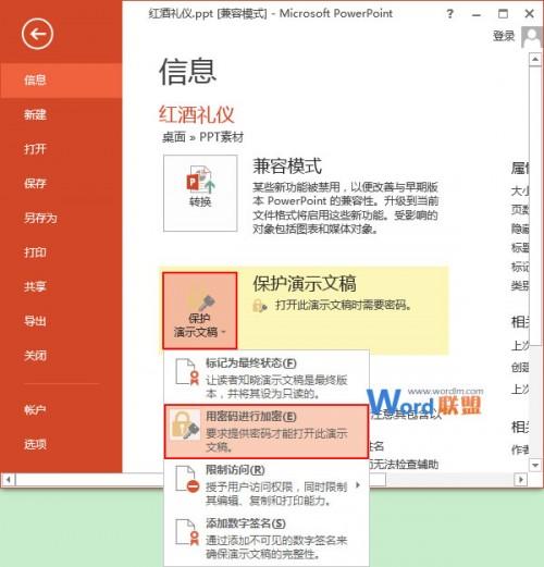 PowerPoint2013中如何删除密码插图