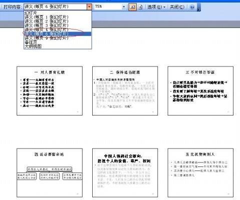 PowerPoint打印设置 讲义 竖排6个幻灯片插图6