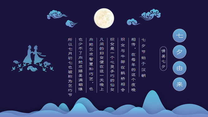 七夕缘精美七夕情人节PPT模板插图2