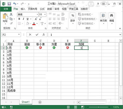 Excel2013怎么用红灯图标记录工作情况?插图4