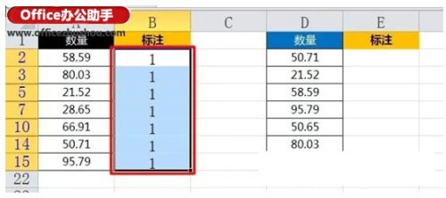 比较Excel两列数据异同的方法插图4