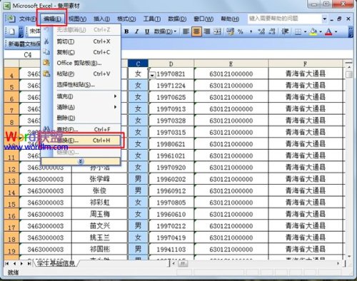 Excel2003中字符怎么替换插图2