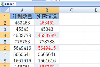 Excel怎么核对两列数据是否一致插图2