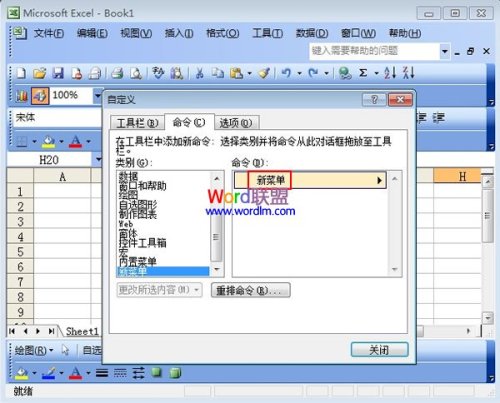 怎么在Excel2003菜单栏自定义一个选项卡插图2