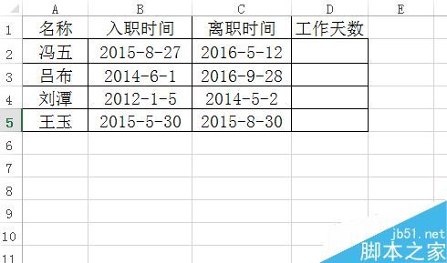 Excel表格如何计算员工工作日天数插图2