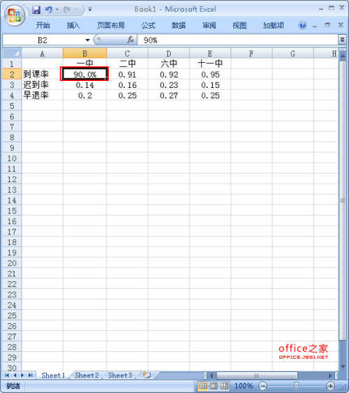 Excel2007表格中如何将一些表示概率的数字转换为百分数插图4