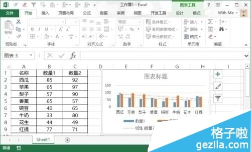 Excel2016中怎么给一张图表添加趋势线和达标线插图8