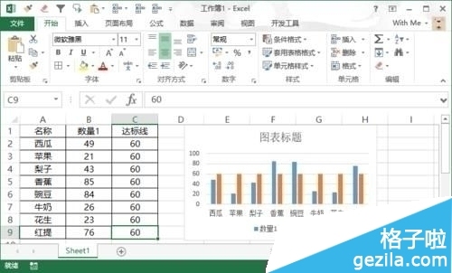 Excel2016中怎么给一张图表添加趋势线和达标线插图10