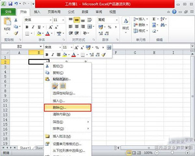 Excel2010删除单元格.行和列方法插图