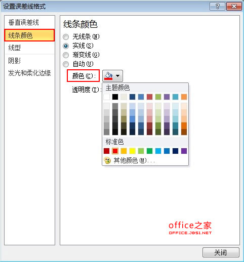 Excel2010误差线是黑色的如何更改其样式如颜色.线型等插图2