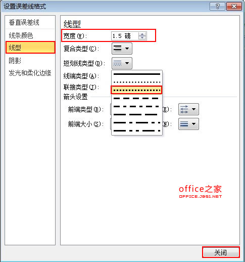 Excel2010误差线是黑色的如何更改其样式如颜色.线型等插图4